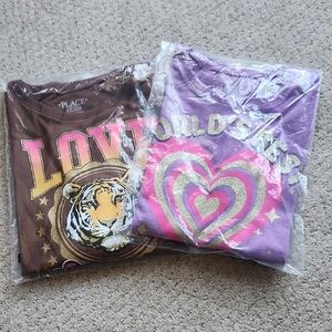 2 Girls Long Sleeve Tees Size Large